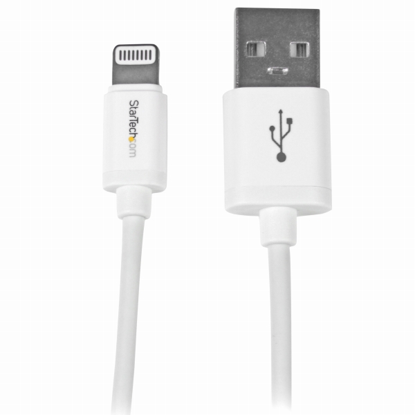 1miPhone/iPod/iPad対応AppleLightning-USBケーブルホワイトAppleMFi認証取得ライトニング8ピン(オス)-USBA(オス)充電&同期用ケーブル