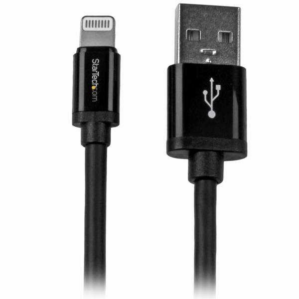 2miPhone/iPod/iPad対応AppleLightning-USBケーブルAppleMFi認証取得ライトニング8ピン(オス)-USBA(オス)充電&同期用ケーブルブラック