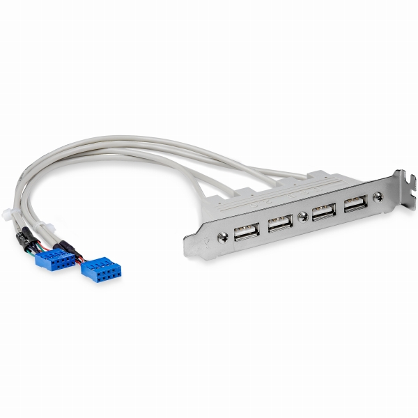 マザーボードピンヘッダー接続USB4ポート増設変換アダプタケーブルPCケース用4xUSBA/メス-2xIDC(10ピン)/メス