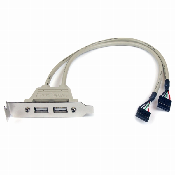 マザーボードピンヘッダー接続USB2ポート増設変換アダプタケーブルPCケース用2xUSBA/メス-2xIDC(5ピン)/メス