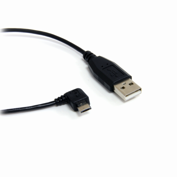 1.8mmicroUSB変換ケーブルマイクロUSB右向きL型ケーブルUSBA端子オスーUSBmicro-B端子オスHighSpeedUSB2.0対応