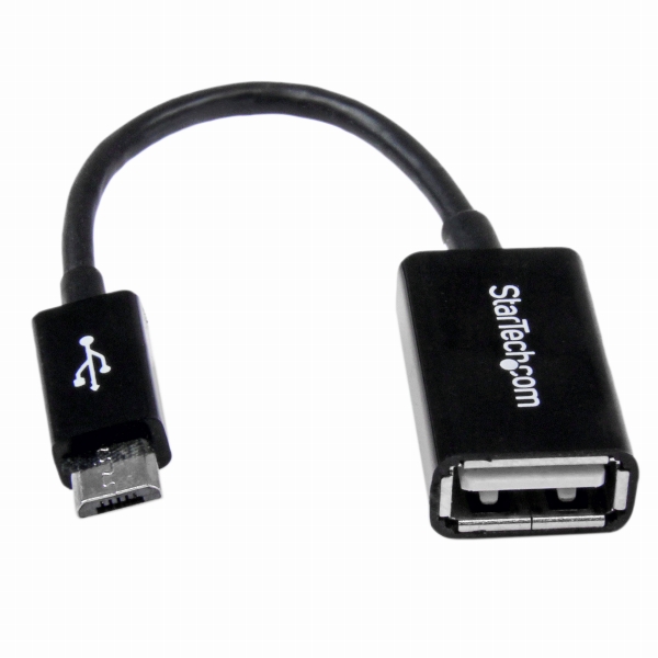 12cmmicroUSBOTG変換アダプタマイクロUSBホストケーブルUSBA端子メス-USBMicro-B端子オス