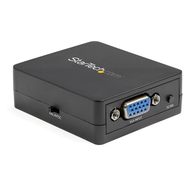 VGA-RCA/S端子変換コンバータPCからTVへ1080p-480iスケーラUSBポートから電力供給