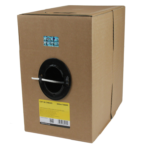 CAT5e LANケーブル/304.8m/ホワイト/1Gb/単線/カテゴリ5e RJ45 ギガビット イーサネットケーブル