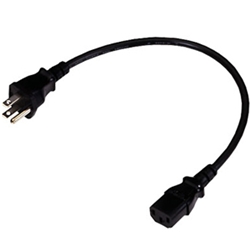 接地2Pコネクタプラグコード 12A125V 300mm 1箱10本入り