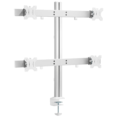 快適ワークのモニターアーム 13-32インチ対応 4画面 BA140 シルバー