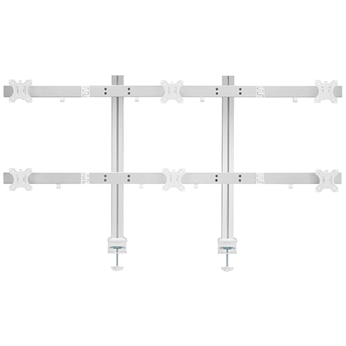 快適ワークのモニターアーム 13-32インチ対応 6画面 BA160 シルバー