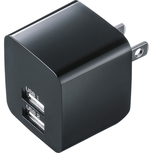 USB充電器（2ポート・合計2.4A・ブラック）
