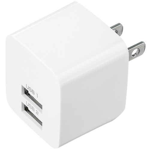USB充電器（2ポート・合計2.4A・ホワイト）