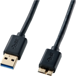 USB3.0対応マイクロケーブル（USB IF認証タイプ・ブラック・1.8m）