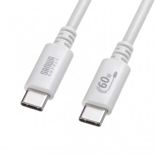 USB 2.0 Type-Cケーブル（PD60W・3m・ホワイト）