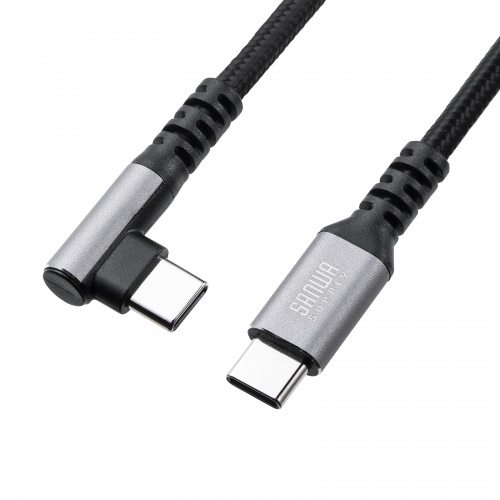 USB 2.0 Type-Cケーブル（C-C・片側L型コネクタ・60W・1m）