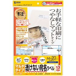下地が透けないマルチラベル（12面）