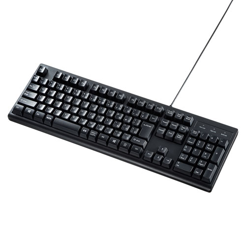日本語109キーボード 抗菌防水防塵タイプ（ブラック）