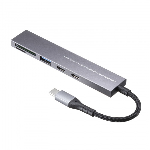 USB 5Gbps 3ポート スリム ハブ（カードリーダー付き・Type-C接続）