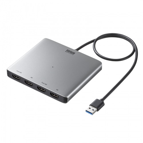 USB-HDMIディスプレイアダプタ（4K対応・4画面出力）