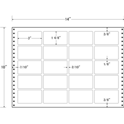 タックフォームラベル 14インチ×10インチ 20面付(1ケース500折)