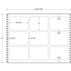 タックフォームラベル 14 4/10インチ×11インチ 9面付(1ケース500折)