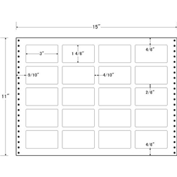 タックフォームラベル 15インチ×11インチ 20面付(1ケース500折)