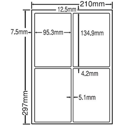 シートカットラベル A4版 4面付(1ケース500シート)