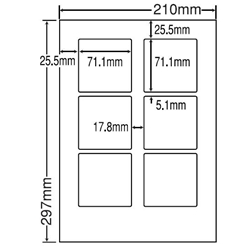 シートカットラベル A4版 6面付(1ケース500シート)