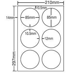 シートカットラベル A4版 6面付(1ケース500シート)