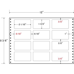 タックフォームラベル 12インチ×8 3/6インチ 12面付(1ケース500折)