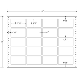 タックフォームラベル 15インチ×11インチ 20面付(1ケース500折)