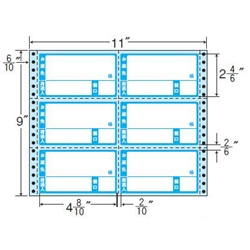 タックフォームラベル 11インチ×9インチ 6面付(1ケース500折)