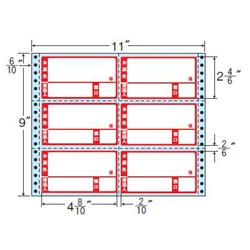 タックフォームラベル 11インチ×9インチ 6面付(1ケース500折)