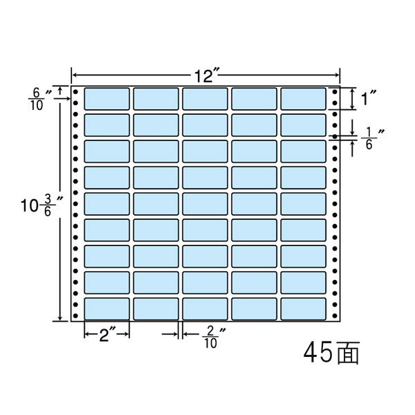 タックフォームラベル 12インチ×10 3/6インチ 45面付(1ケース500折)