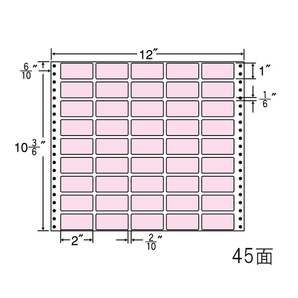 タックフォームラベル 12インチ×10 3/6インチ 45面付(1ケース500折)