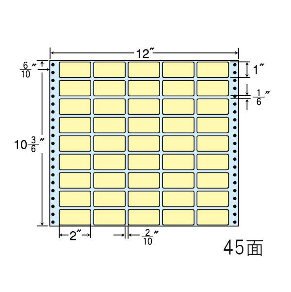 タックフォームラベル 12インチ×10 3/6インチ 45面付(1ケース500折)