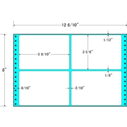 タックフォームラベル 12 6/10インチ×8インチ 4面付(1ケース500折)