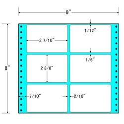 タックフォームラベル 9インチ×8インチ 6面付(1ケース500折)