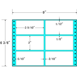 タックフォームラベル 9インチ×6 3/6インチ 6面付(1ケース1000折)