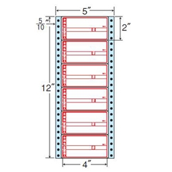 タックフォームラベル 5インチ×12インチ 6面付(1ケース1000折)