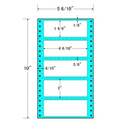 タックフォームラベル 5 6/10インチ×10インチ 5面付(1ケース1000折)