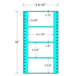 タックフォームラベル 5 6/10インチ×10インチ 4面付(1ケース1000折)
