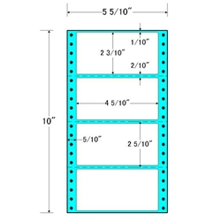 タックフォームラベル 5 5/10インチ×10インチ 4面付(1ケース1000折)