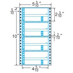 タックフォームラベル 5 5/10インチ×10インチ 4面付(1ケース1000折)