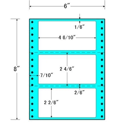 タックフォームラベル 6インチ×8インチ 3面付(1ケース1000折)