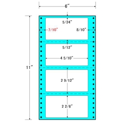 タックフォームラベル 6インチ×11インチ 4面付(1ケース1000折)