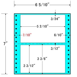 タックフォームラベル 6 5/10インチ×7インチ 2面付(1ケース1000折)