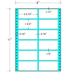 タックフォームラベル 8インチ×11インチ 12面付(1ケース500折)