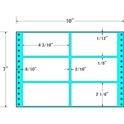 タックフォームラベル 10インチ×7インチ 6面付(1ケース1000折)