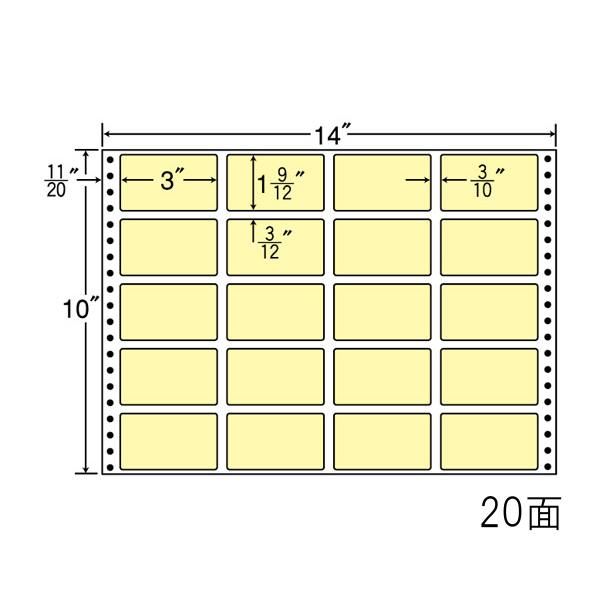 タックフォームラベル 14インチ×10インチ 20面付(1ケース500折)