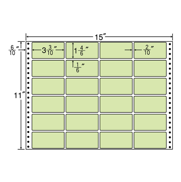 タックフォームラベル 15インチ×11インチ 24面付(1ケース500折)