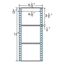 タックフォームラベル 5 3/10インチ×12インチ 3面付(1ケース1000折)