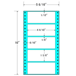 タックフォームラベル 5 6/10インチ×10インチ 5面付(1ケース1000折)